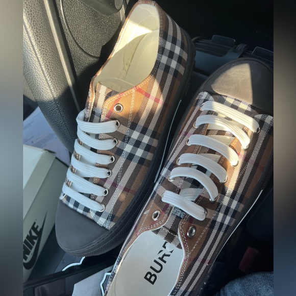 Burberry Checkered Sneakers - Black, White, Brown - Picture 1 of 2